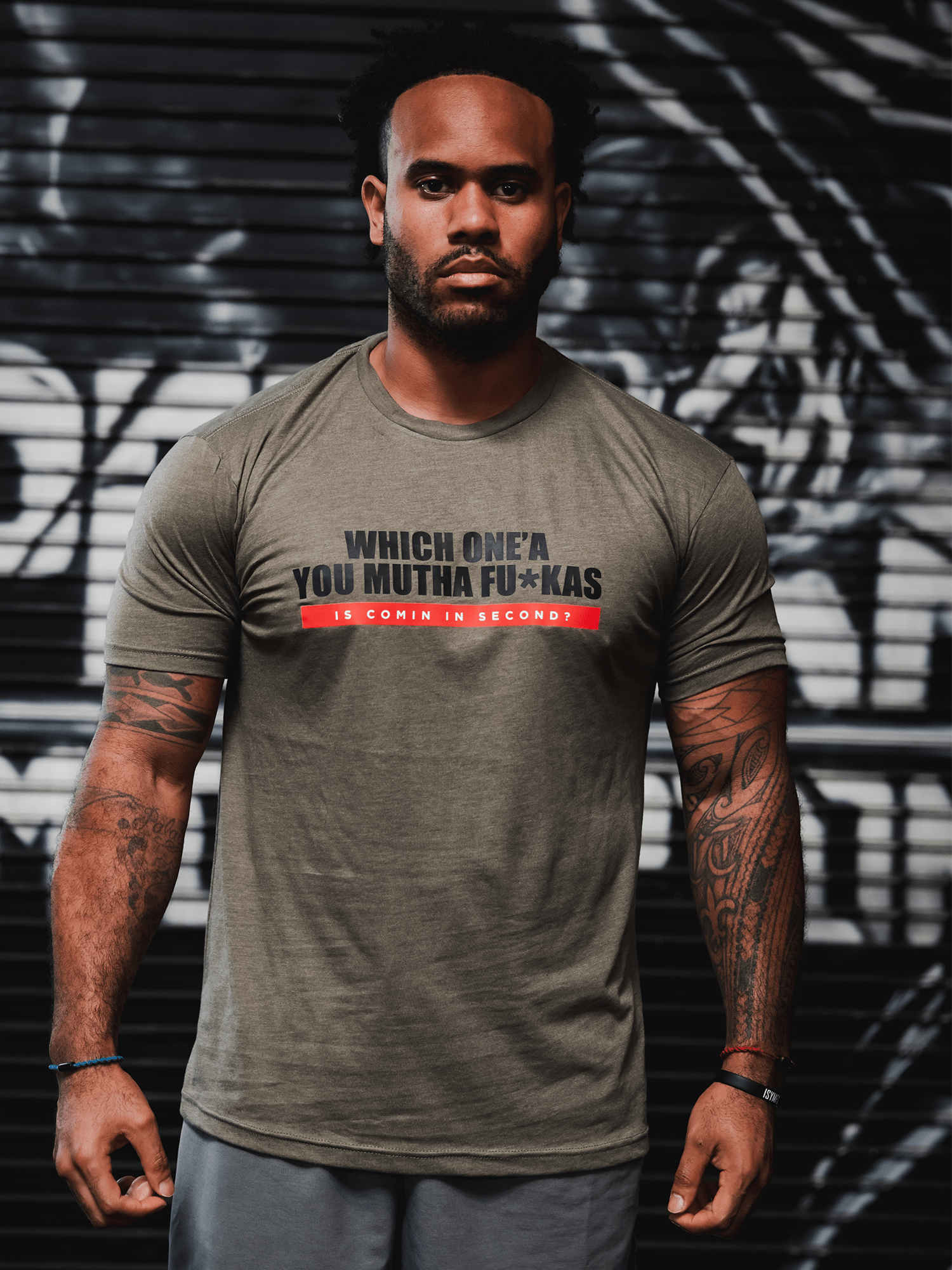 Gym Clothing Iron Addicts Brands "Which One'A Muthafu*kas Is Coming In Second?" Workout Clothes Tee Shirt