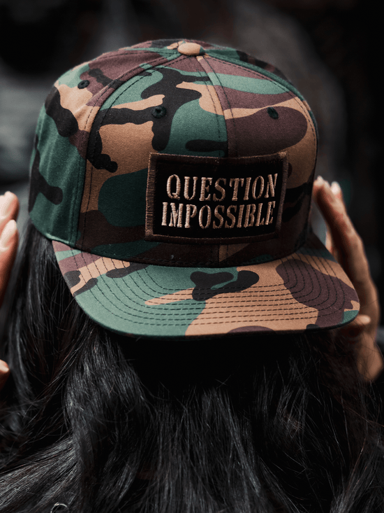 Iron Addicts Question Impossible Snapback Hat (Green Camo / Brown)