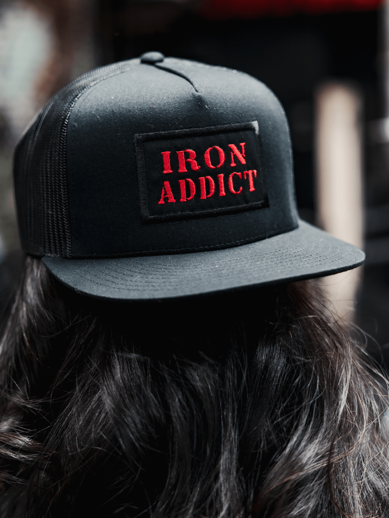 Snapback Hat Iron Addict Black/Red