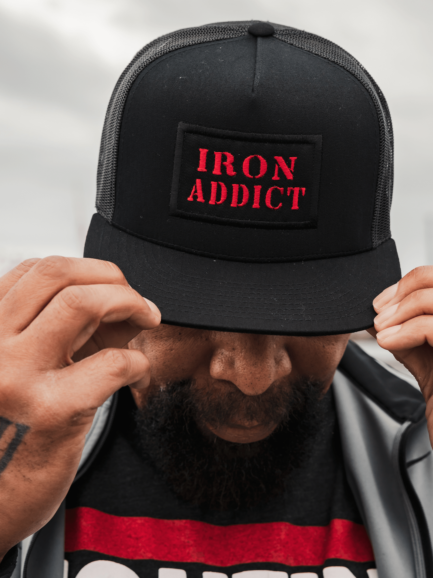 Snapback Hat Iron Addict Black/Red CT Fletcher