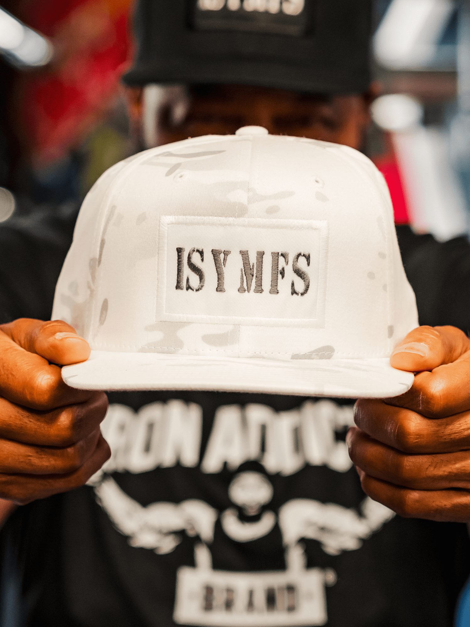 ISYMFS Snapback Hats White Camo