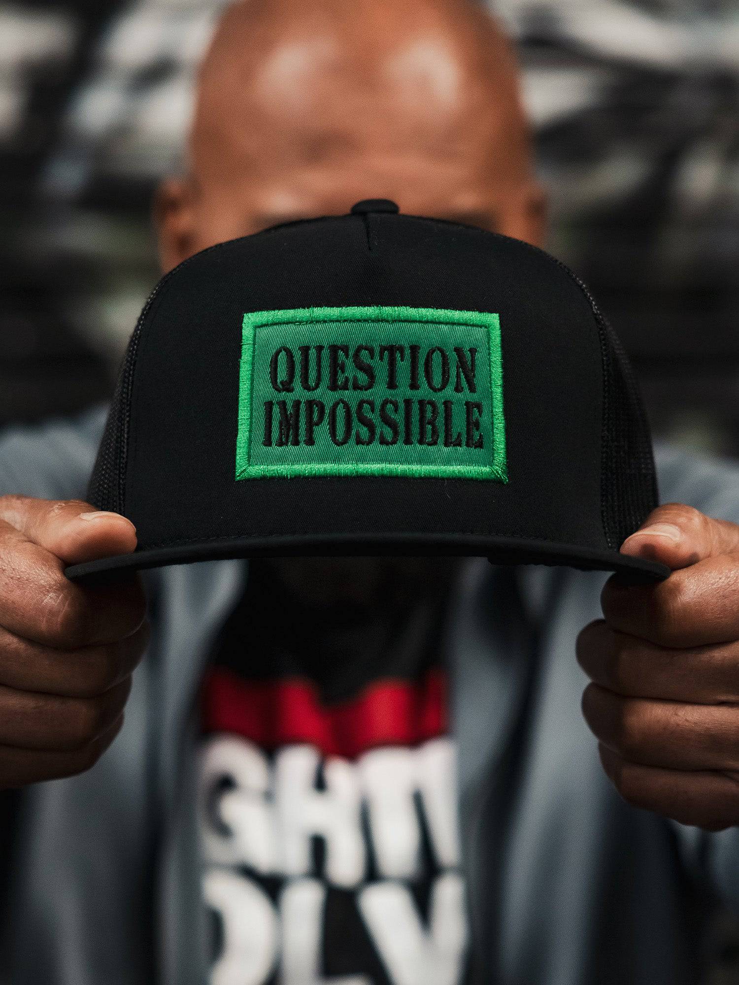 Snapback Hats Question Impossible Black and Green Iron Addicts Brands